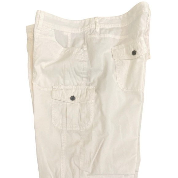 Tommy Hilfiger white 100% cotton cargo cropped pant with belt loops size 16 - Picture 4 of 10